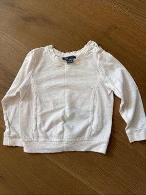 Vince Kids Cream Long Sleeve Crew Top